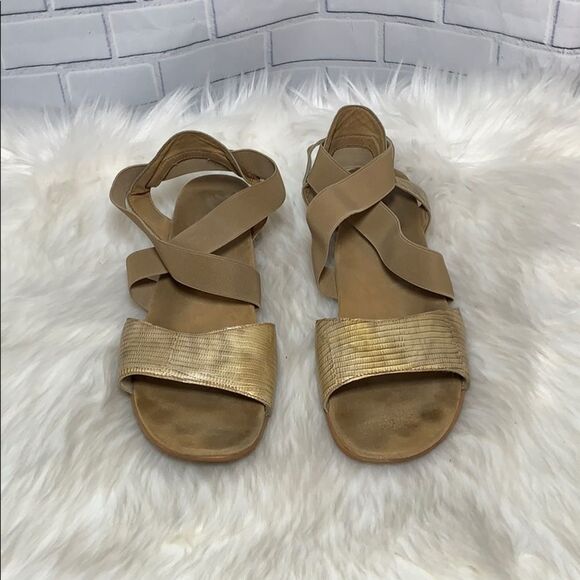 Munro Caley Strappy Tan/Gold Sandals Sz 10 - Picture 2 of 7